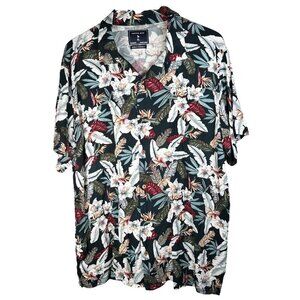 2/$30 Pacific Blue XL Rayon Lightweight Relaxed Fit Hawaiian Floral Tropical